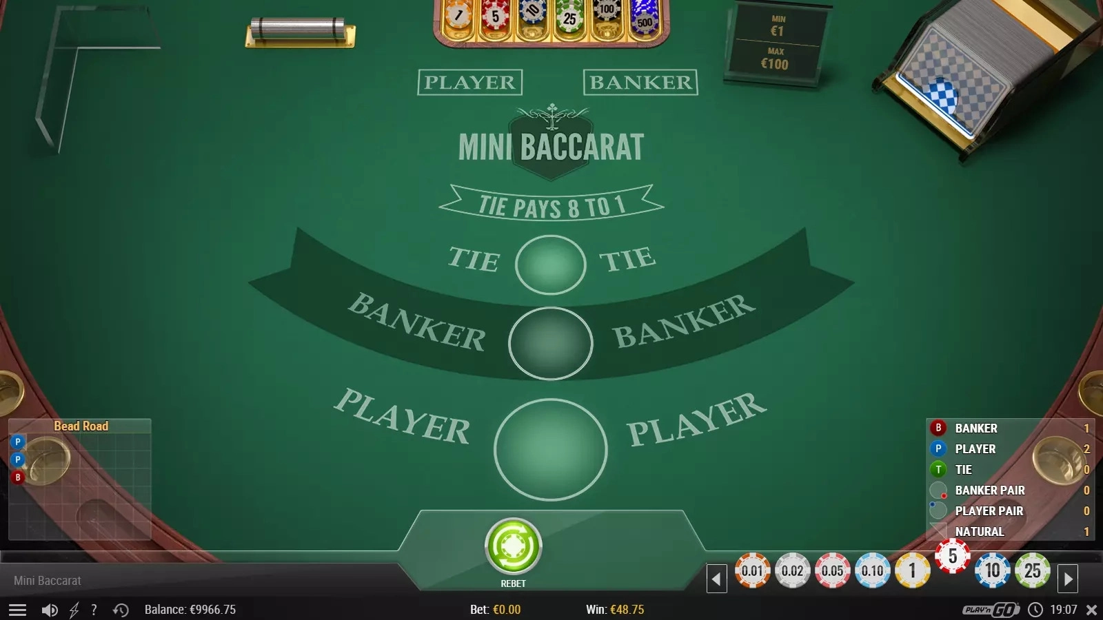 Mini Baccarat - Game screenshot