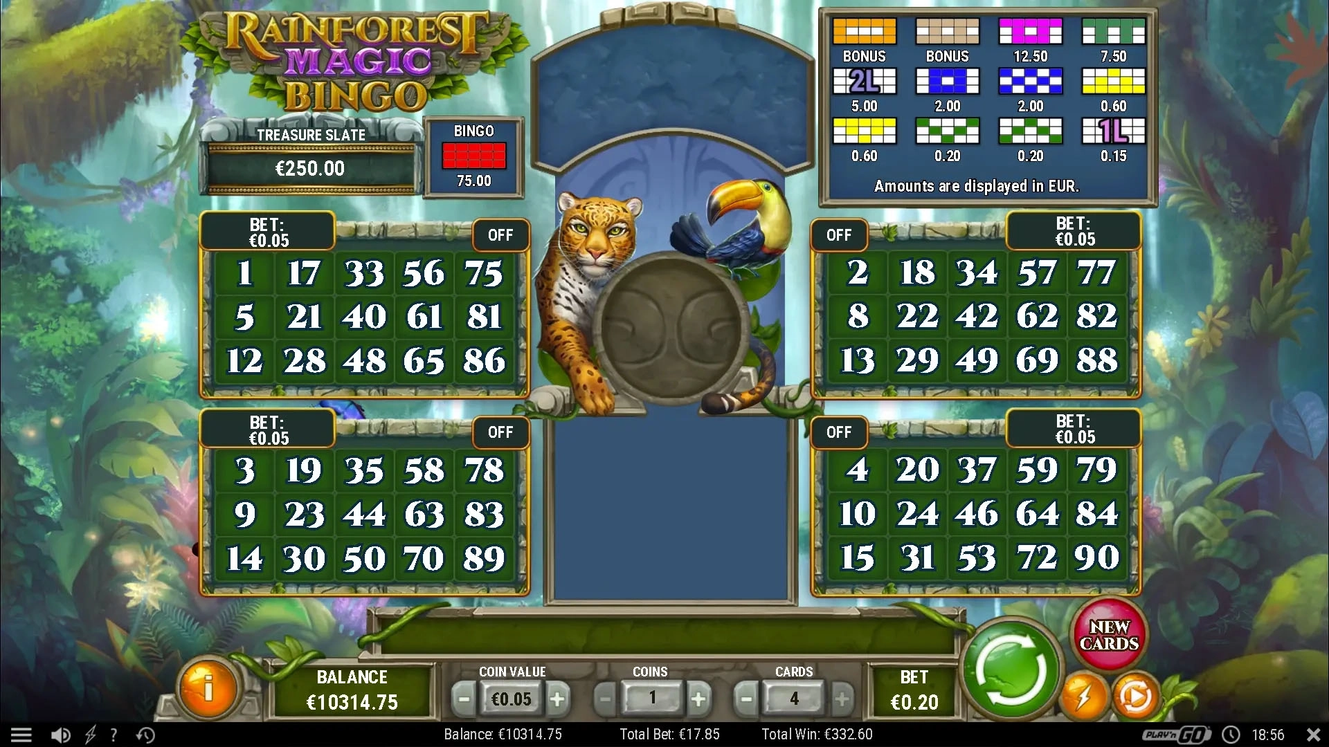 Rainforest Magic Bingo - Game screenshot